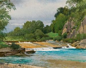 Flusswehr Am Kamp by Ferdinand Brunner