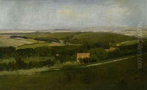 Blick Uber Eine Weite Sommerlandschaft by Ferdinand Brunner