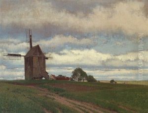 Windmuhle Im Weinviertel by Ferdinand Brunner