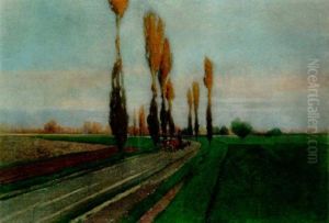Landstrase Mit Fuhrwerk by Ferdinand Brunner