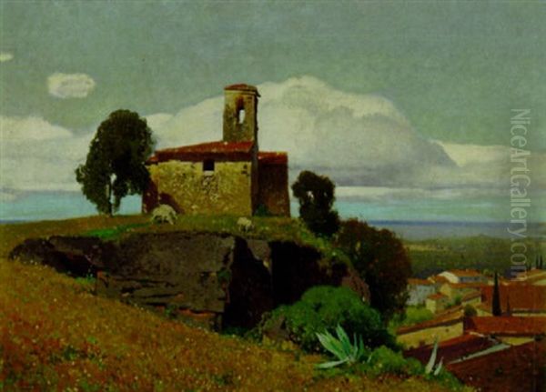 Sudliche Landschaft, Im Hintergrund Das Meer - view 1