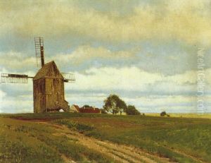 Landschaft Mit Windmuhle by Ferdinand Brunner