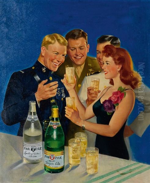 Par-t-pack Cola Advertisement With Woman And U.s. Servicemen - view 1