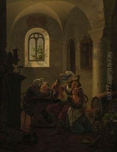 Die Weinprobe by Hans Brunner