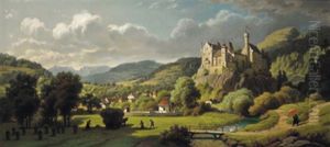 Ernte Am Fuse Einer Burg by Hans Brunner