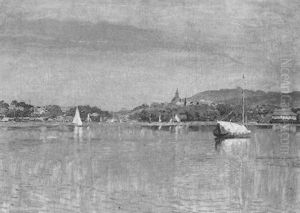 Der Attersee Gegen Kammer-schorfling by Hans Brunner
