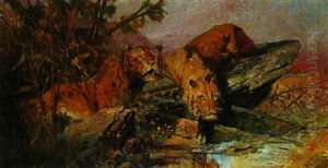 Lion On The Prowl by Joseph Brunner