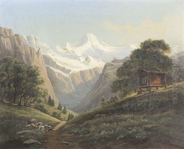 Rastende Bauerin Auf Einer Alp Im Berner Oberland - view 1