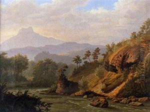 Flusslandschaft by Salomon Brunner