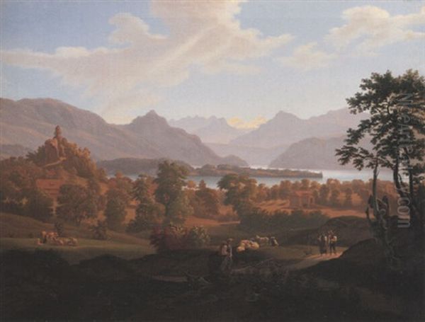 Vedute Von Meggen Mit Dem Blick Gegen Die Halbinsel Hertenstein - view 1