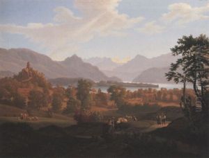Vedute Von Meggen Mit Dem Blick Gegen Die Halbinsel Hertenstein