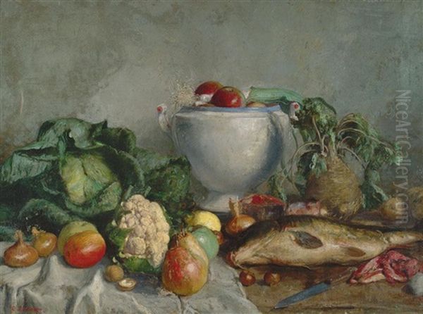Stilleben Mit Fisch Und Gemuse - view 1