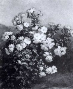 Still Life Of Chrysanthemums by Emile-Henri Brunner-Lacoste