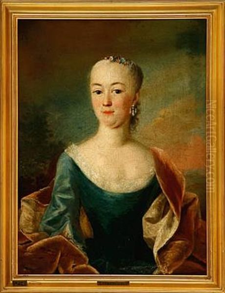 Rococo Portraits Of A Noble Couple (pair) - view 1