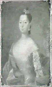 Portraet Af Amalie Charisius, Datter Af Etetsrad Constantin Charisius Og Kristene Guldencrone by Andreas Pedersen Bruenniche