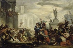 Raub Der Sabinerinnen (bozzetto For A Mural) by Girolamo Brusaferro