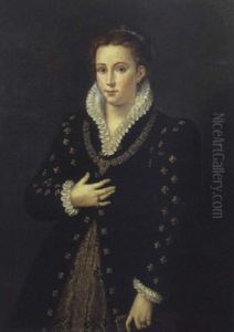 Ritratto Di Dama Con Un Guanto Nella Mano Sinistra E La Mano Destra Al Petto Ritratto Di Dama Con Un Guanto Nella Mano Sinistra E La Mano Destra Al Petto
