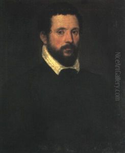 Portrat Af Skagget Herre by Domenico (del Riccio) Brusasorci