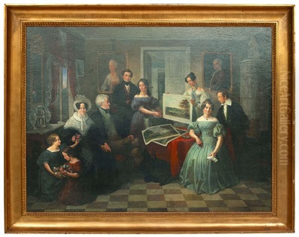 Brukspatron Gustaf Howing Pa Floda Med Sin Familj - view 1