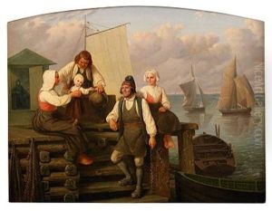 Fiskarfamilj Pa Kajen by Gustaf Henrik Brusewitz