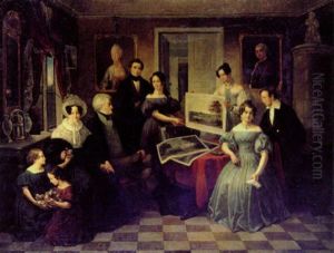 Salongen Pa Floda Herrgard by Gustaf Henrik Brusewitz