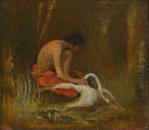 Indian And Swan by George de Forest Brush