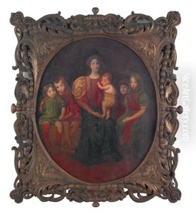 Portrait Of A Mother And Five Children by George de Forest Brush