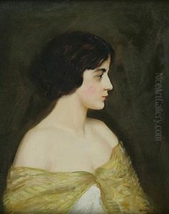 Portrait Of A Woman In A Yellow Shawl by George de Forest Brush