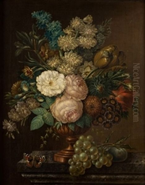 Jarron Con Flores Y Frutas - view 1