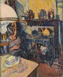 Interieur A La Lampe by Jean Brusselmans