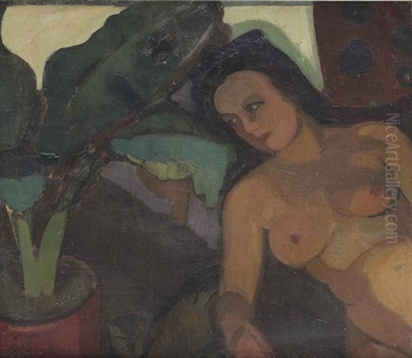 Seated Nude With Cat - view 1