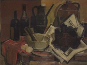 Composition Au Chou Rouge Et Au Journal by Jean Brusselmans