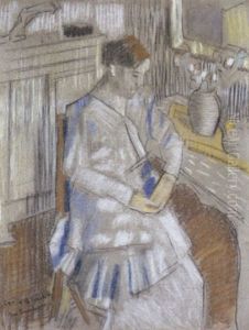 Zittende Vrouw In Een Interieur by Jean Brusselmans