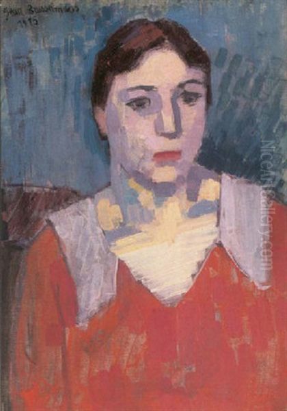 Jonge Vrouw In Rood Kleed - view 1