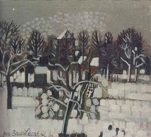 Tuin Onder De Sneeuw by Jean Brusselmans