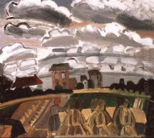 De Oogst Te Dilbeek by Jean Brusselmans