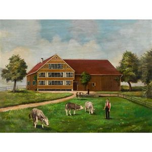Appenzeller Bauer Mit Kuhen Vor Seinem Anwesen by Johann Jakob Bruetsch