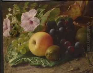 Nature Morte Aux Fleurs Et Fruits by Francois Antoine de Bruycker