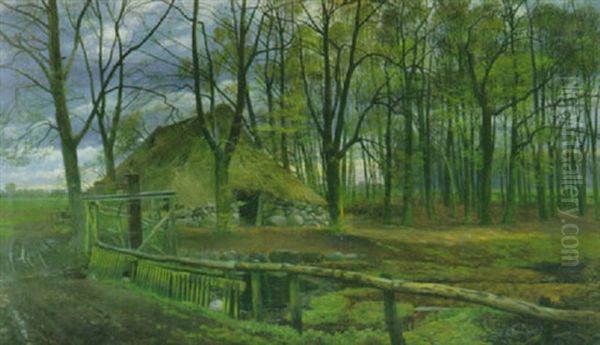 Alter Schafstall In Der Heide Im Ersten Fruhlingsgrun - view 1