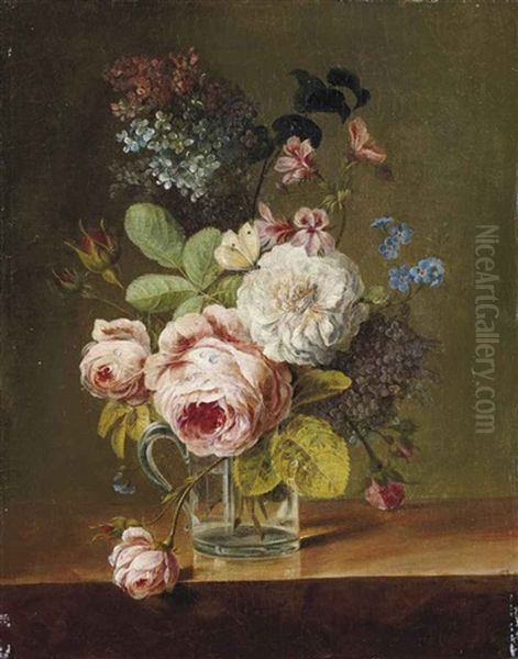 Roses, Lilas Blancs, Mauves Et Autres Fleurs - view 1