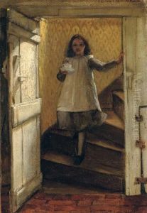 Girl On The Stairs by Laura Theresa Epps Alma-Tadema