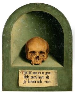 Portrat Eines Burgerlichen Ehepaares (diptych, + Momento-mori-darstellung, Verso) by Bartholomaeus Bruyn the Elder