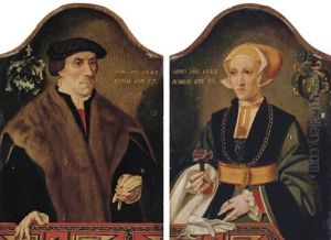 Portrait Of Goeddert Hittorp (+ Portrait Of Gertrud Hittorp; 2 Works) by Bartholomaeus Bruyn the Elder