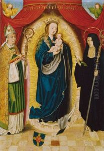 Madonna Mit Dem Hl. Benedikt Und Der Hl. Scholastika by Bartholomaeus Bruyn the Elder