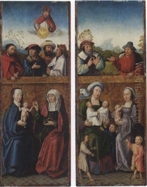 The Virgin And Child With Saint Anne, Overlooked By Joseph, Joachim, Clopas And Salome by Bartholomaeus Bruyn the Elder