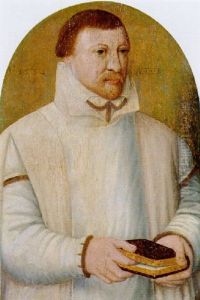 Portrait Of A Bearded Cleric Aged 40 Holding A Prayer Book by Bartholomaeus Bruyn the Elder
