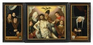 Triptychon Mit Stifterportrats by Bartholomaeus (Barthel) Bruyn the Younger