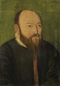 Portrait D'homme Sur Fond Vert by Bartholomaeus (Barthel) Bruyn the Younger