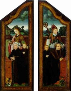 Saints Sylvester And Barbara With Donor Figures
