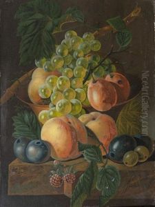 Nature Morte A La Coupe De Fruits Posee Sur Un Entablement by Johannes Cornelis de Bruyn